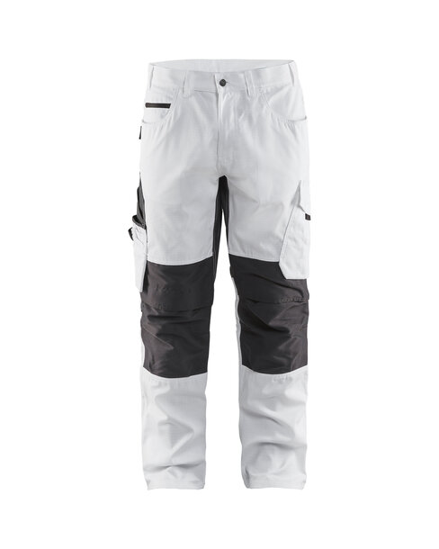 Malerhose mit Stretch Weiß/Dunkelgrau