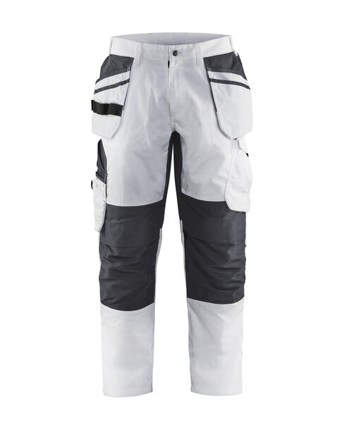 Malerhose mit Stretch Weiß/Dunkelgrau