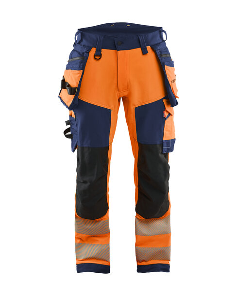 High Vis Hose 4-Wege-StretchHigh Vis Orange/Marineblau