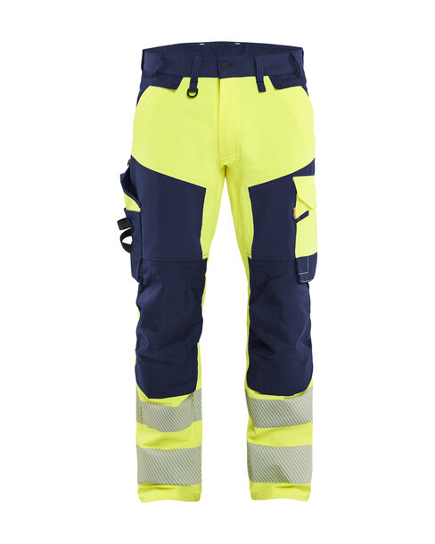 High Vis Arbeitshose 4-Wege-Stretch High Vis Gelb/Marineblau