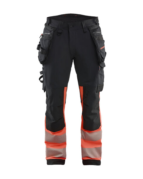 High Vis Hose 4-Wege-StretchSchwarz/High Vis Rot