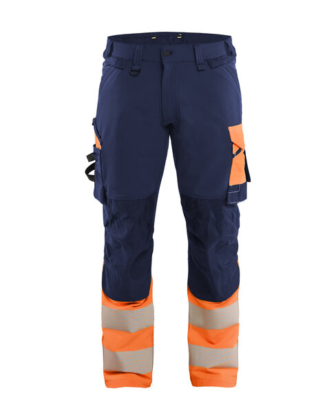 High Vis Arbeitshose 4-Wege-Stretch Marineblau/Orange