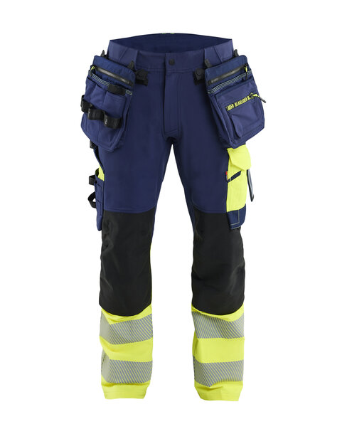 ToolRig™ High Vis Arbeitshose 4-Wege-Stretch Marineblau/ High Vis Gelb