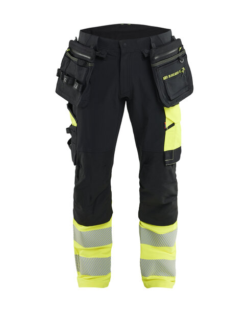 ToolRig™ High Vis Arbeitshose 4-Wege-Stretch Schwarz/High Vis Gelb