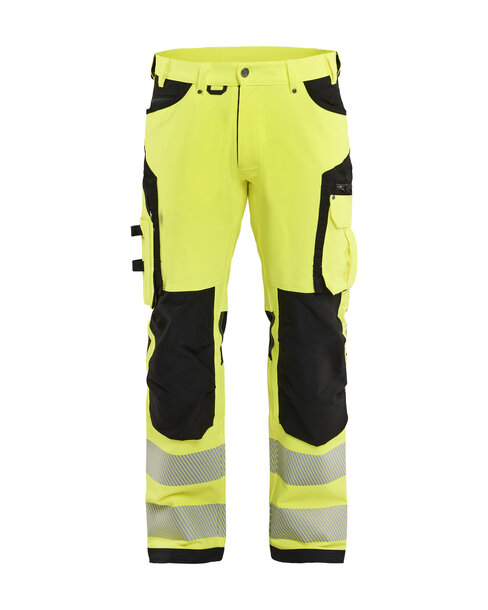 High Vis Arbeitshose 4-Wege-Stretch ohne Nageltaschen High Vis Gelb/Schwarz