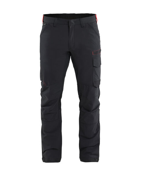 Service Arbeitshose 4-Wege-Stretch Schwarz/Rot