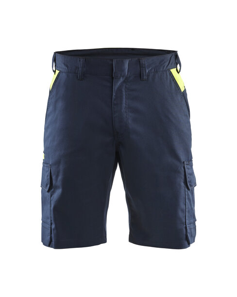 Industrie Shorts StretchDunkel Marineblau/High Vis Gelb