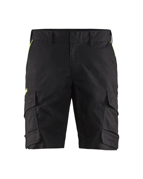 Industrie Shorts Stretch Schwarz/Gelb