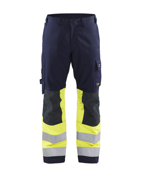 Multinorm Arbeitshose Marineblau/ High Vis Gelb