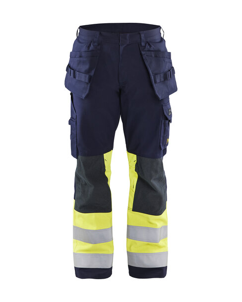 Multinorm Handwerker Arbeitshose Marineblau/ High Vis Gelb
