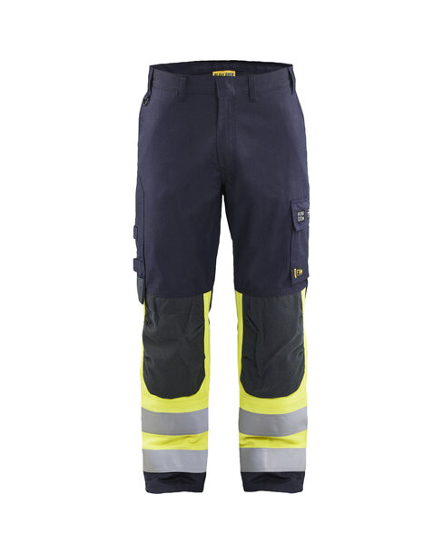 APC 2 Multinorm Arbeitshose Inhärent Marineblau/ High Vis Gelb