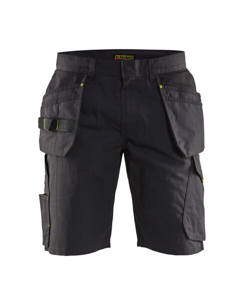 Service Shorts mit Nageltaschen Schwarz/Gelb