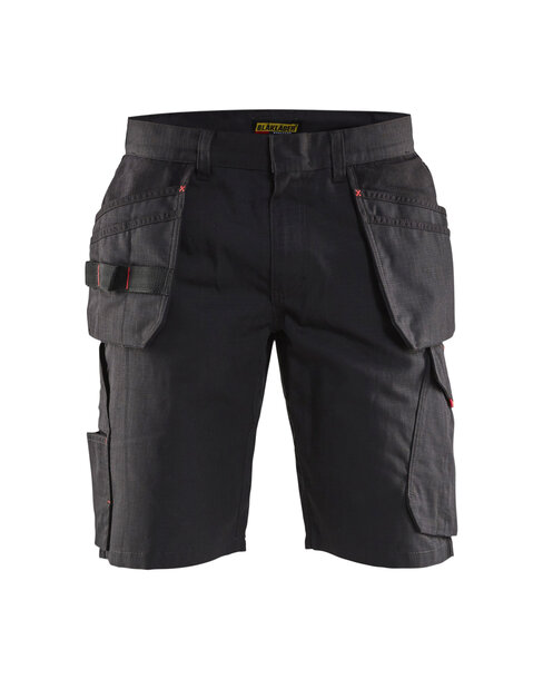 Service Shorts mit Nageltaschen Schwarz/Rot