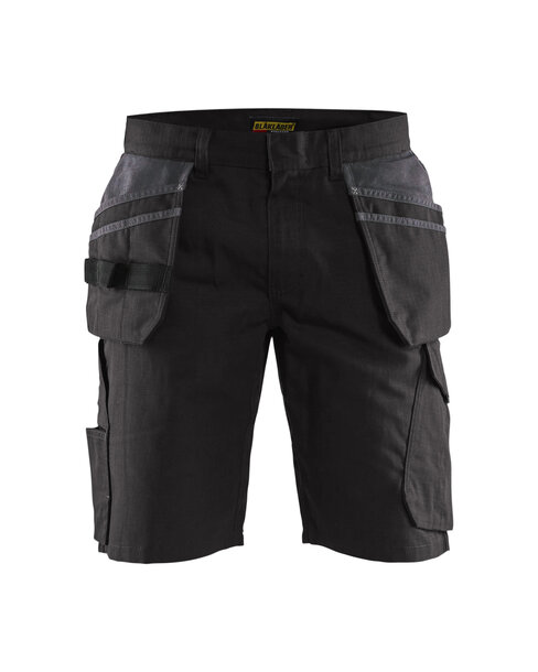 Service Shorts mit Nageltaschen Schwarz/Dunkelgrau