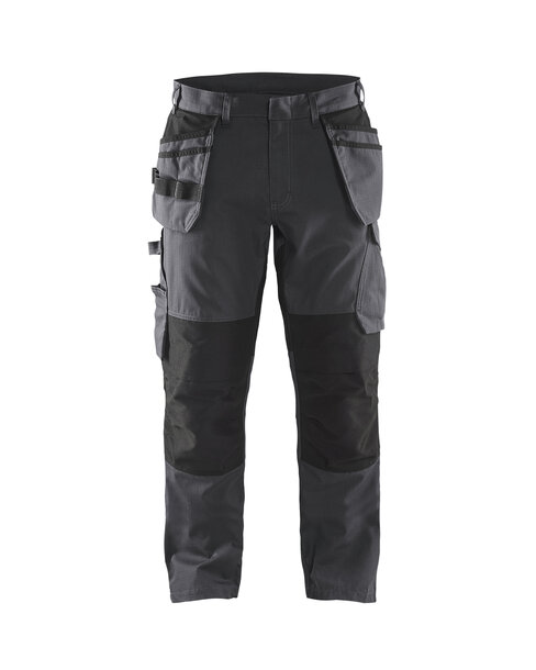 Service Arbeitshose mit Stretch und Nageltaschen Mittelgrau/Schwarz
