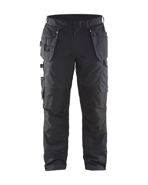 Service Arbeitshose mit Stretch und Nageltaschen Schwarz/Gelb