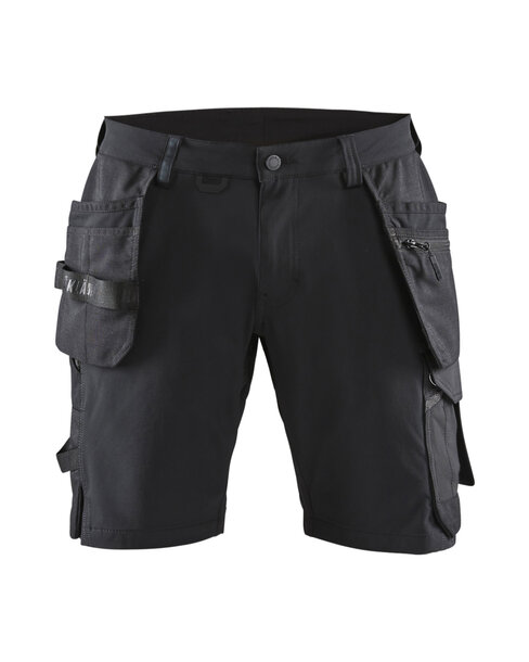 Handwerker Shorts 4-Wege-Stretch Schwarz/Dunkelgrau