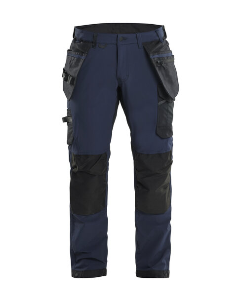Handwerker Arbeitshose 4-Wege-Stretch Dunkel Marineblau/Schwarz