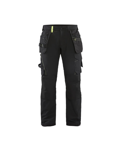 Handwerker Arbeitshose 4-Wege-Stretch Schwarz/Gelb