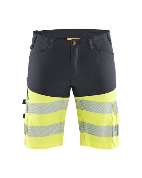 High Vis Shorts mit Stretch Mittelgrau/High Vis Gelb