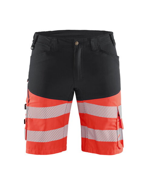 High Vis Shorts mit Stretch Schwarz/High Vis Rot