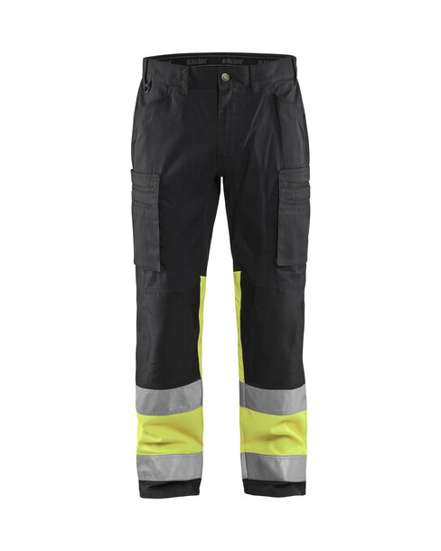 High Vis Arbeitshose mit Stretch Schwarz/Gelb