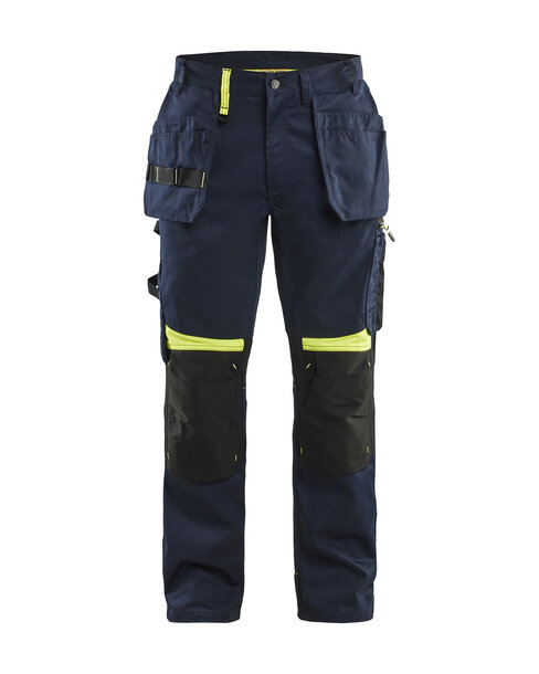Handwerker ArbeitshoseDunkel Marineblau/High Vis Gelb