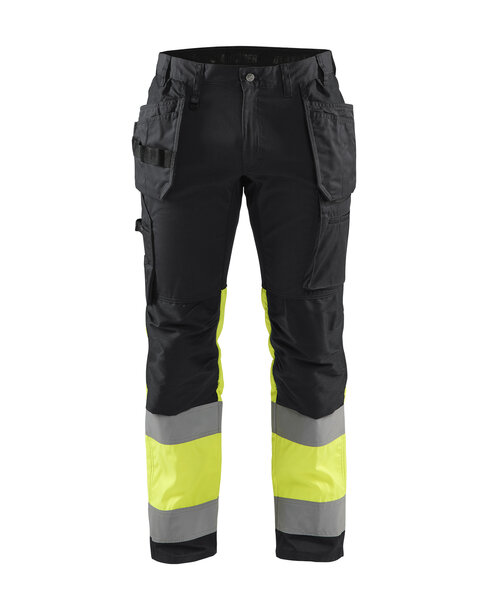 High Vis Arbeitshose mit Stretch Schwarz/Gelb