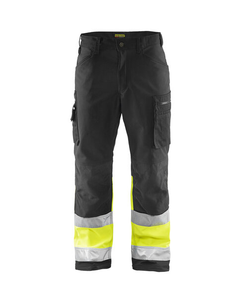 High Vis Arbeitshose Softshell Schwarz/Gelb