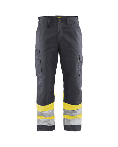 High Vis Arbeitshose Mittelgrau/High Vis Gelb