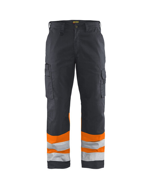 High Vis Arbeitshose Mittelgrau/High Vis Orange