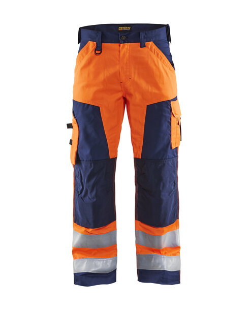 High Vis Arbeitshose ohne Nageltaschen High Vis Orange/Marineblau