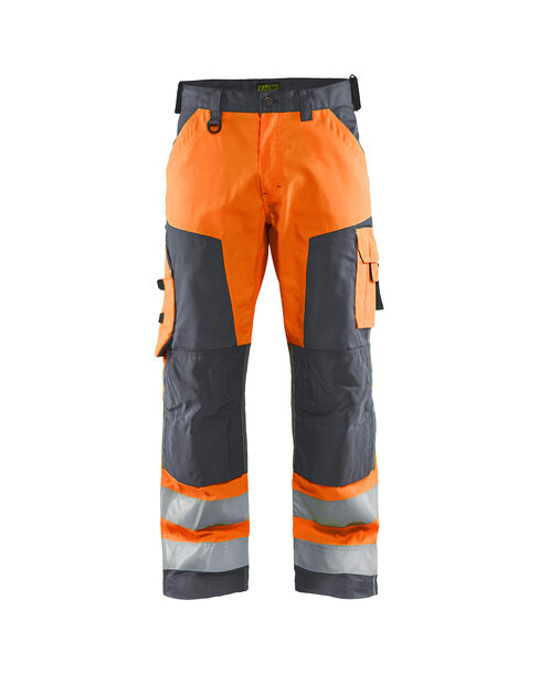 High Vis Arbeitshose ohne Nageltaschen High Vis Orange/Mittelgrau