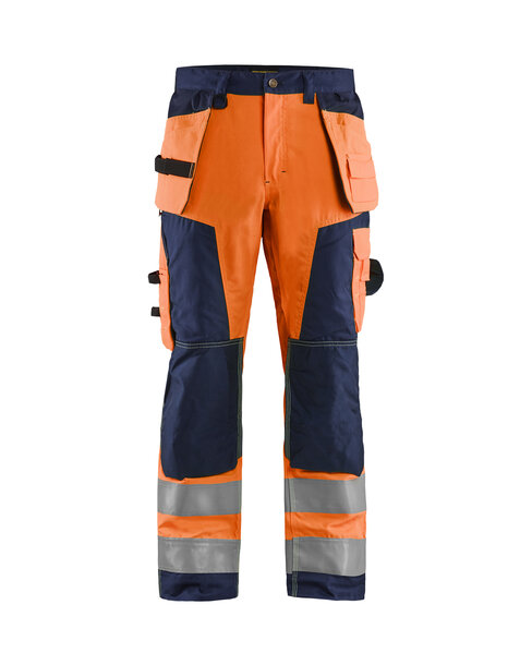 High Vis Handwerker Arbeitshose High Vis Orange/Marineblau