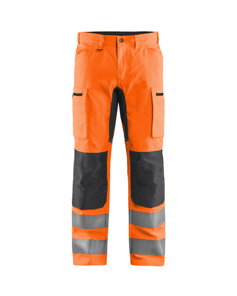 High Vis Arbeitshose mit Stretch High Vis Orange/Mittelgrau