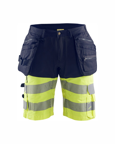 High Vis Shorts mit Stretch Marineblau/ High Vis Gelb