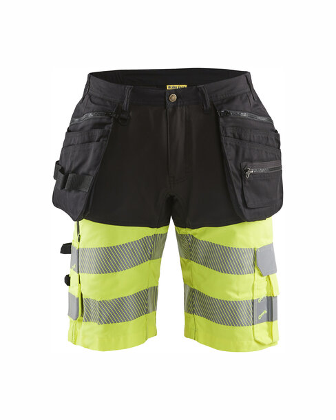 High Vis Shorts mit Stretch Schwarz/Gelb