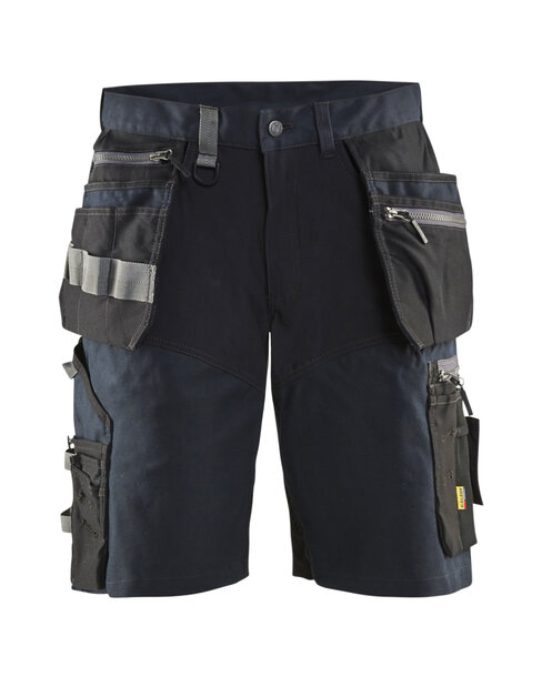 Handwerker Shorts mit Stretch Dunkel Marineblau/Schwarz