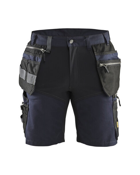 Handwerker Shorts mit Stretch Dunkel Marineblau/Schwarz