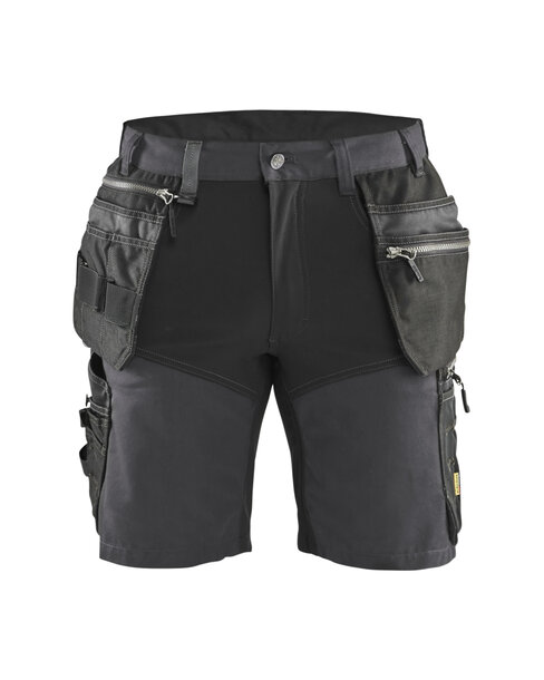 Handwerker Shorts mit Stretch Mittelgrau/Schwarz