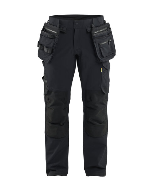 ToolRig™ Handwerker Arbeitshose 4-Wege-Stretch Schwarz