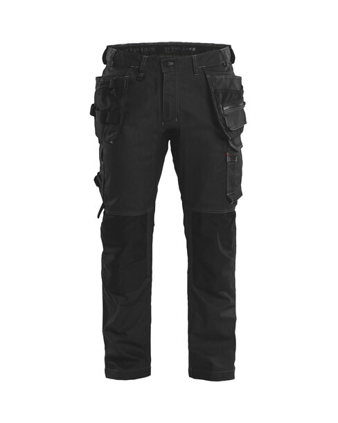 Handwerker Arbeitshose Denim Stretch Schwarz