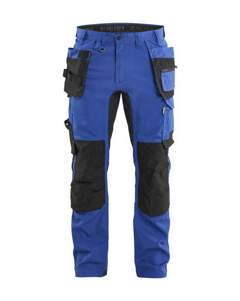 Handwerker Arbeitshose mit Stretch Kornblau/Schwarz