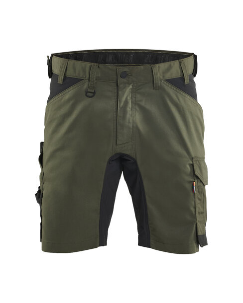 Handwerker Shorts mit Stretch Waldgrün/Schwarz