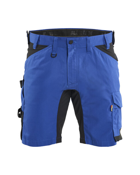 Handwerker Shorts mit Stretch Kornblau/Schwarz