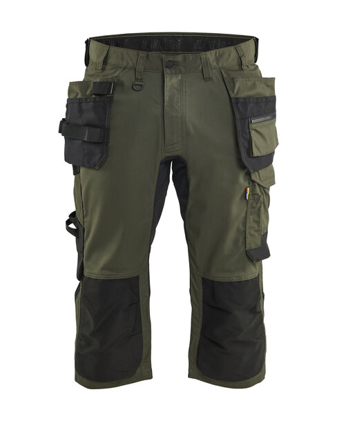 Handwerker Piraten Shorts mit Stretch Waldgrün/Schwarz