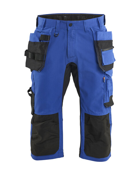 Handwerker Piraten Shorts mit Stretch Kornblau/Schwarz