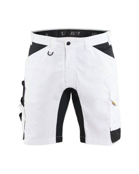 MALERSHORTS STRETCH Weiß/Schwarz