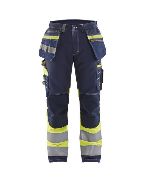 High Vis Arbeitshose mit Stretch Marineblau/Gelb