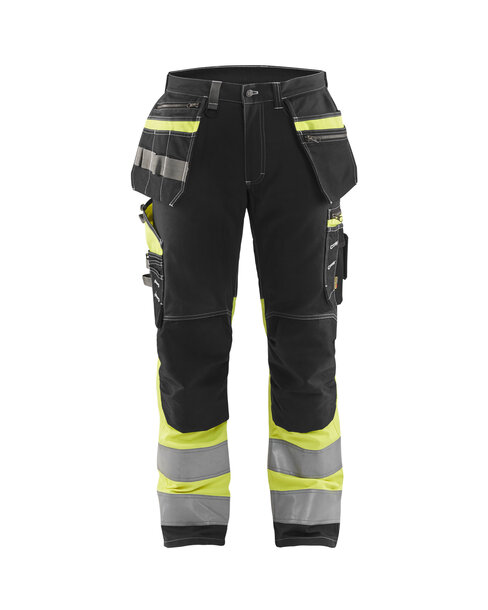 High Vis Arbeitshose mit Stretch Schwarz/Gelb